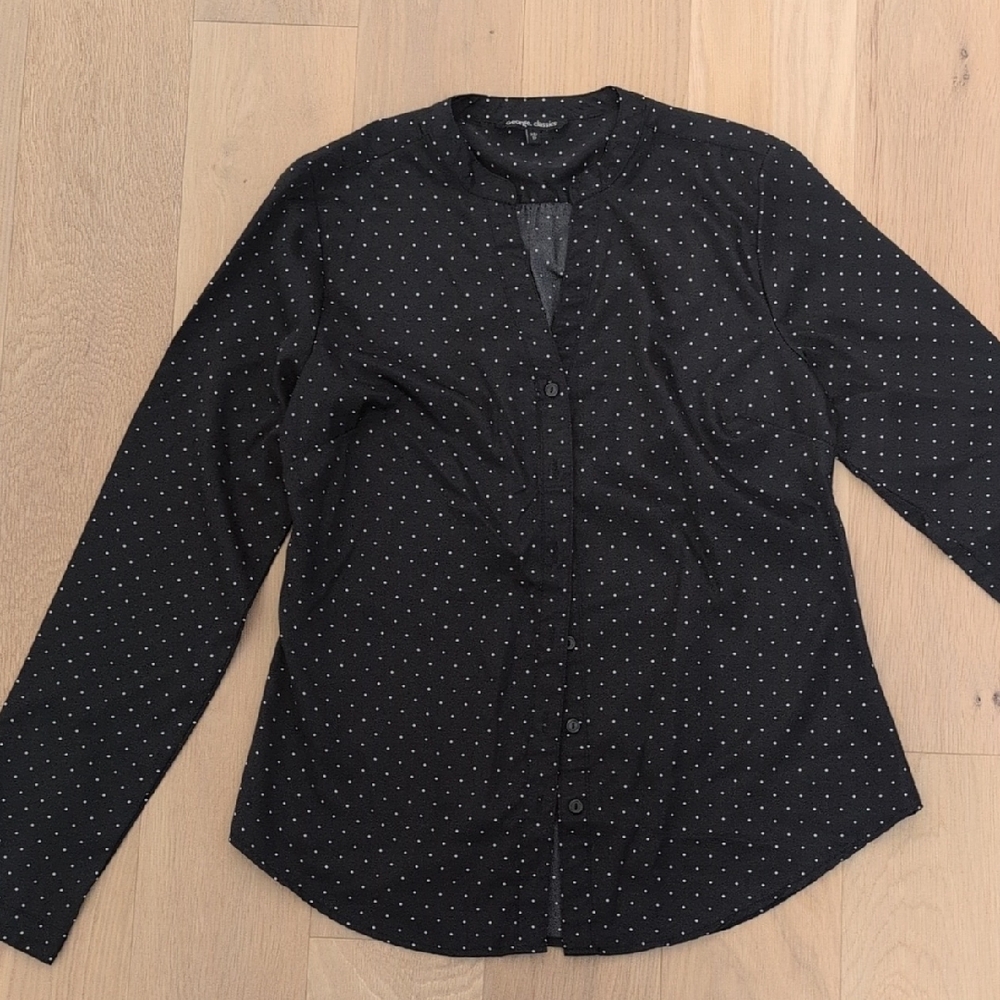 George Black and White Polka Dot Blouse